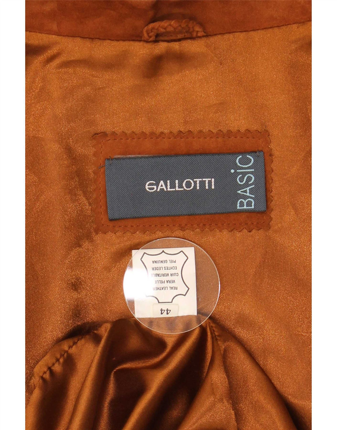 Gallotti Womens Suede Jacket IT 44 Medium Brown Leather