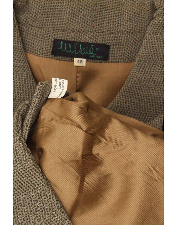 Vintage Womens Double Breasted Blazer Jacket IT 48 XL Grey Wool