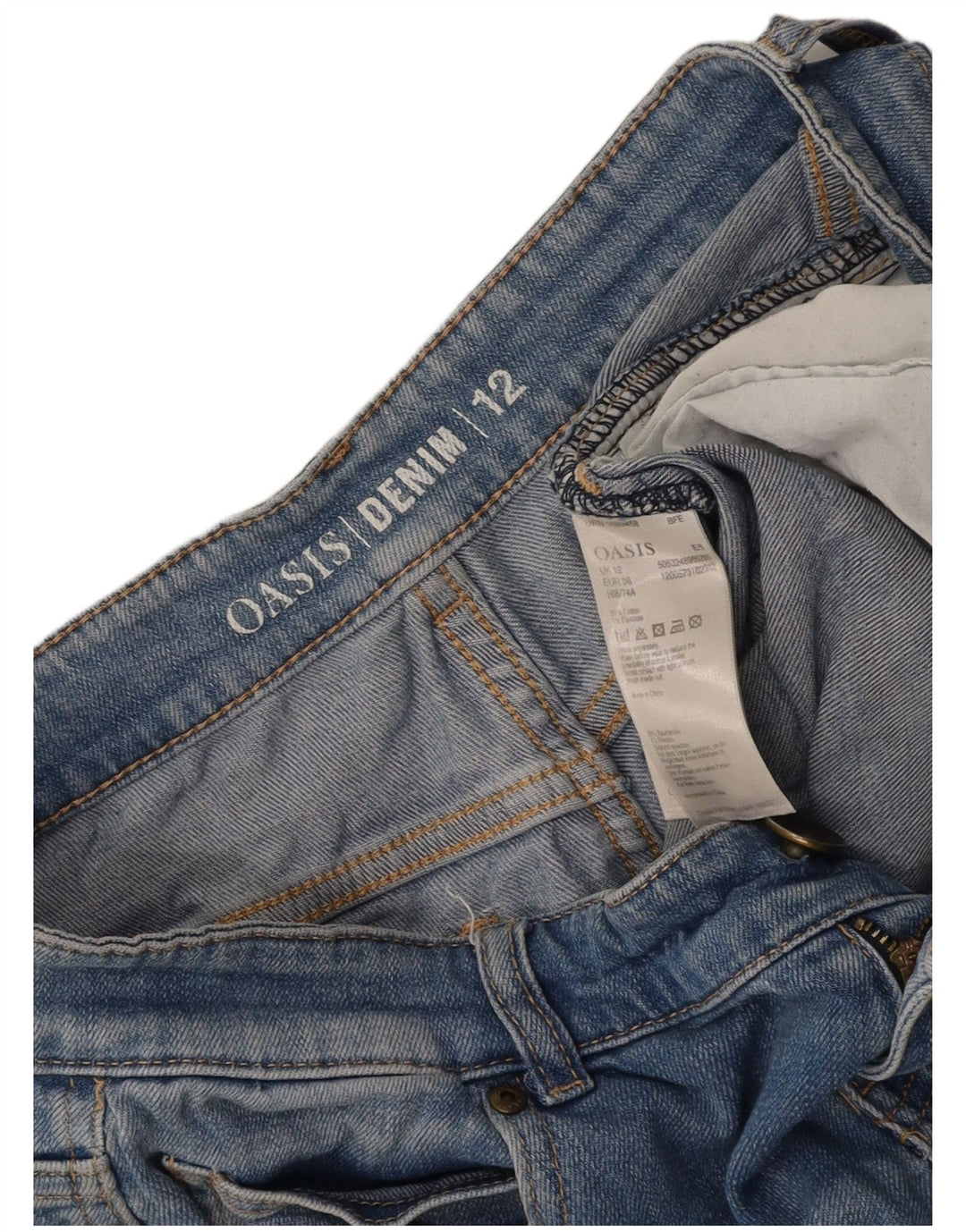 OASIS Womens Denim Shorts UK 12 Medium W32 Blue Cotton