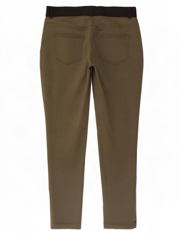 Marks & Spencer Womens Leggings UK 14 Large Khaki Colourblock Cotton