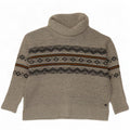 Weird Fish Womens Roll Neck Jumper Sweater UK 14 Large Grey Fair Isle