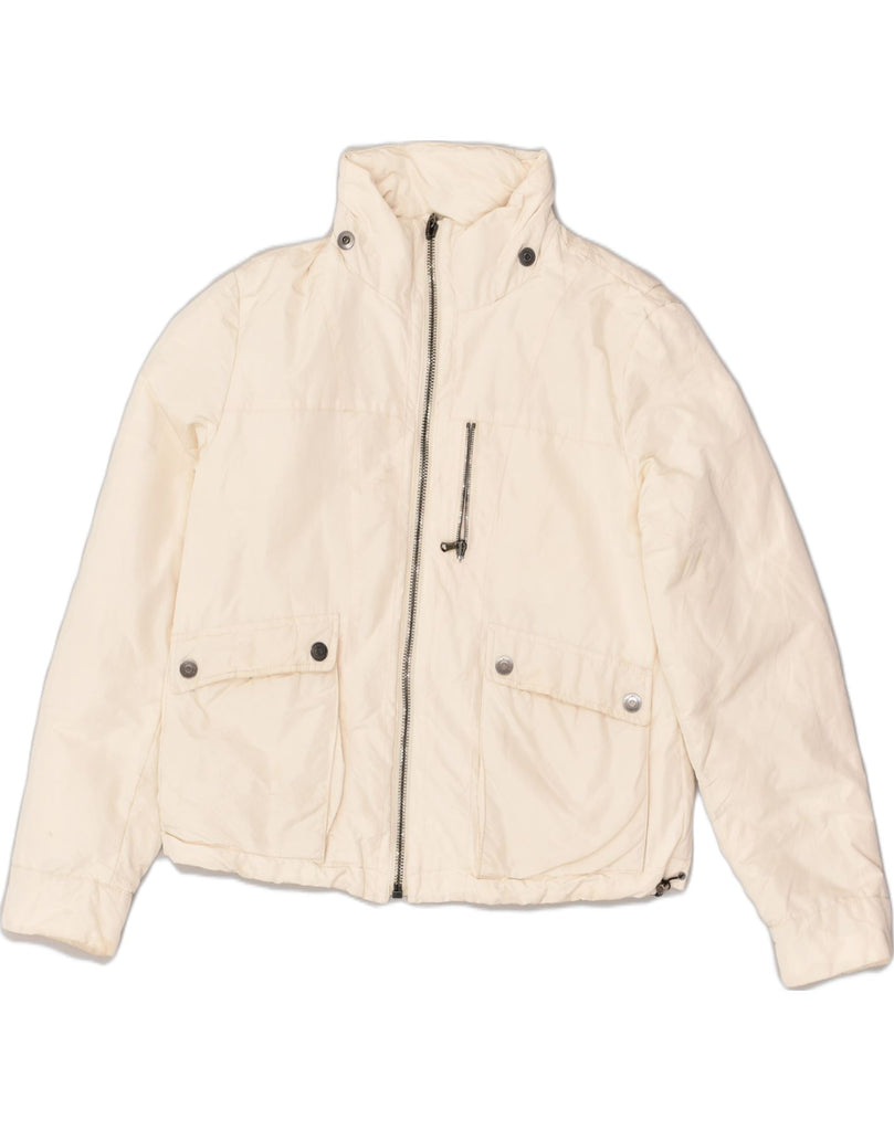 AQUASCUTUM Womens Padded Jacket UK 12 Medium White Polyester | Vintage Aquascutum | Thrift | Second-Hand Aquascutum | Used Clothing | Messina Hembry 