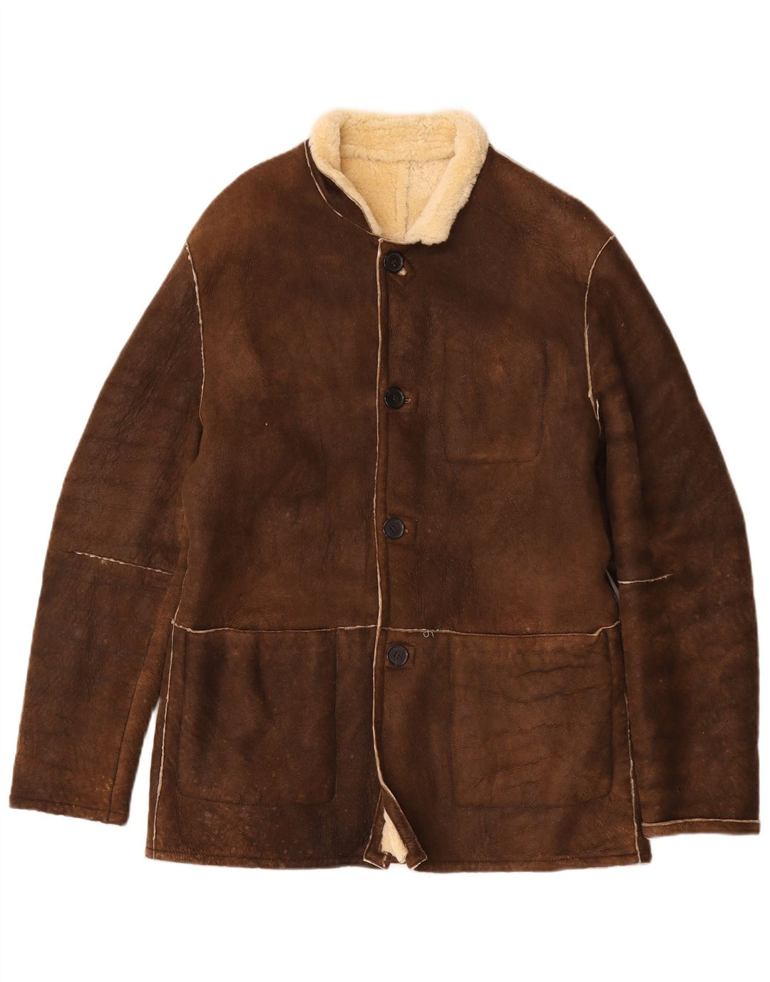 Grifoni Mens Shearling Jacket IT 50 Large Brown