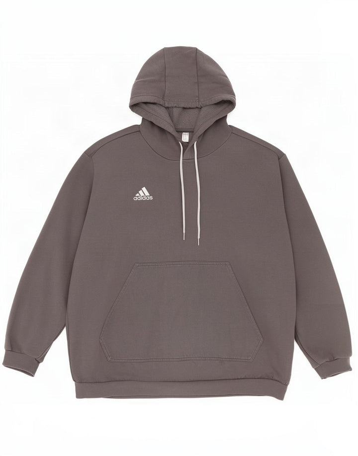 Adidas Mens Hoodie Jumper 2XL Grey Cotton