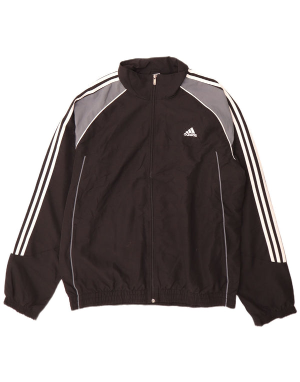 Adidas Mens Graphic Tracksuit Top Jacket XL Black Colourblock Sports