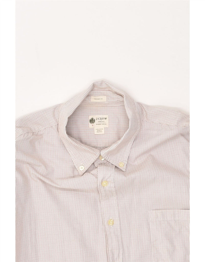 J. CREW Mens Tailored Fit Shirt Large Beige Check Cotton | Vintage J. Crew | Thrift | Second-Hand J. Crew | Used Clothing | Messina Hembry 