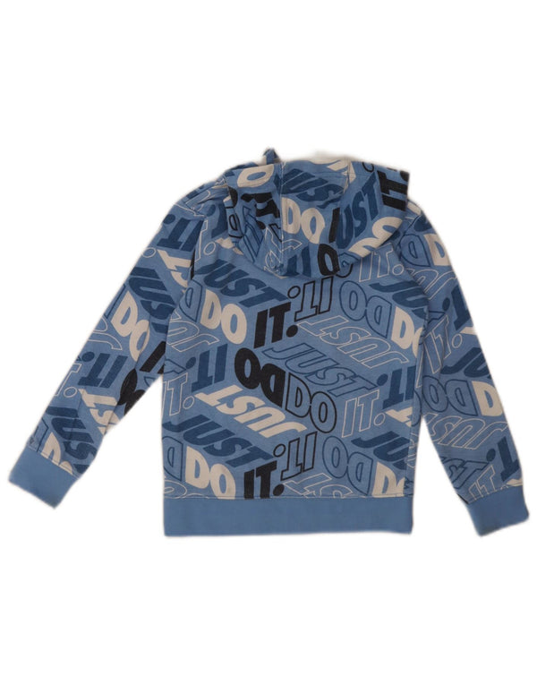 Nike Boys Hooded Graphic Hoodie Jumper 4-5 Years Small Blue Sports