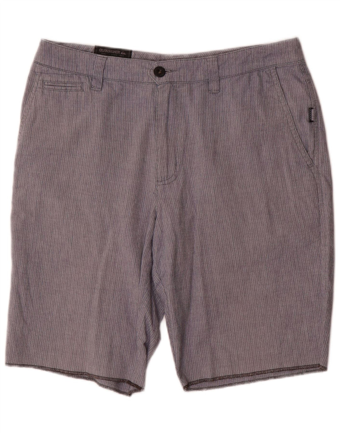 Quiksilver Mens Chino Shorts W32 Medium Blue Pinstripe Cotton