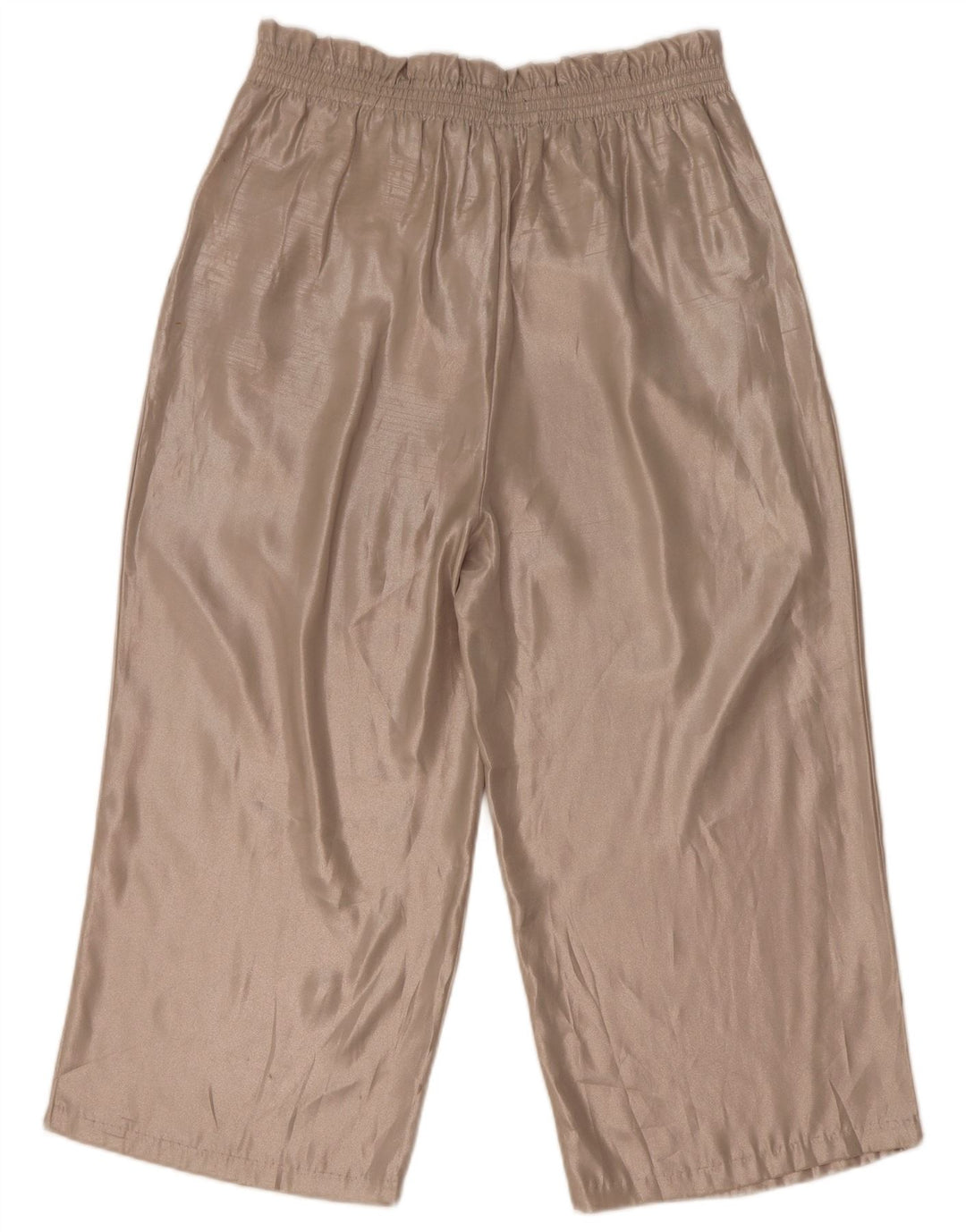 Zara Womens High Waist Capri Trousers Medium W28 L21 Beige Polyester