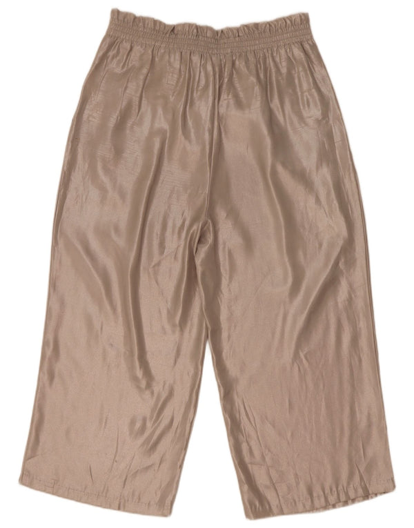 Zara Womens High Waist Capri Trousers Medium W28 L21 Beige Polyester