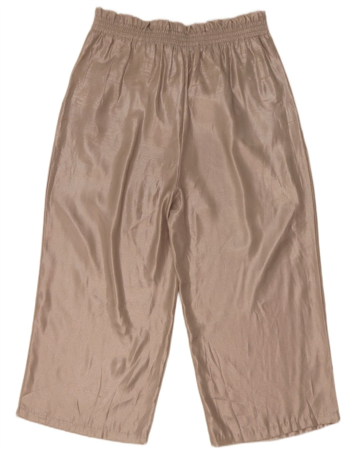 Zara Womens High Waist Capri Trousers Medium W28 L21 Beige Polyester