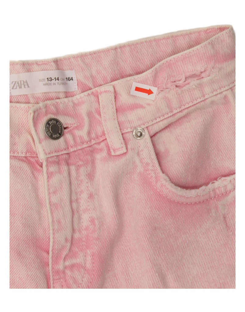 ZARA Girls Wide Leg Jeans 13-14 Years W26 L27 Pink Cotton Vintage Zara and Second-Hand Zara from Messina Hembry 