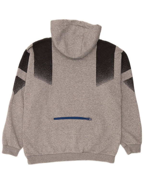 Adidas Mens Hoodie Jumper Medium Grey Colourblock Cotton