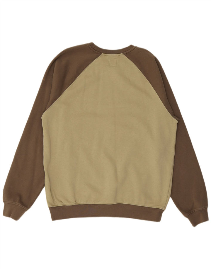 VANS Mens Sweatshirt Jumper Medium Khaki Colourblock Cotton
