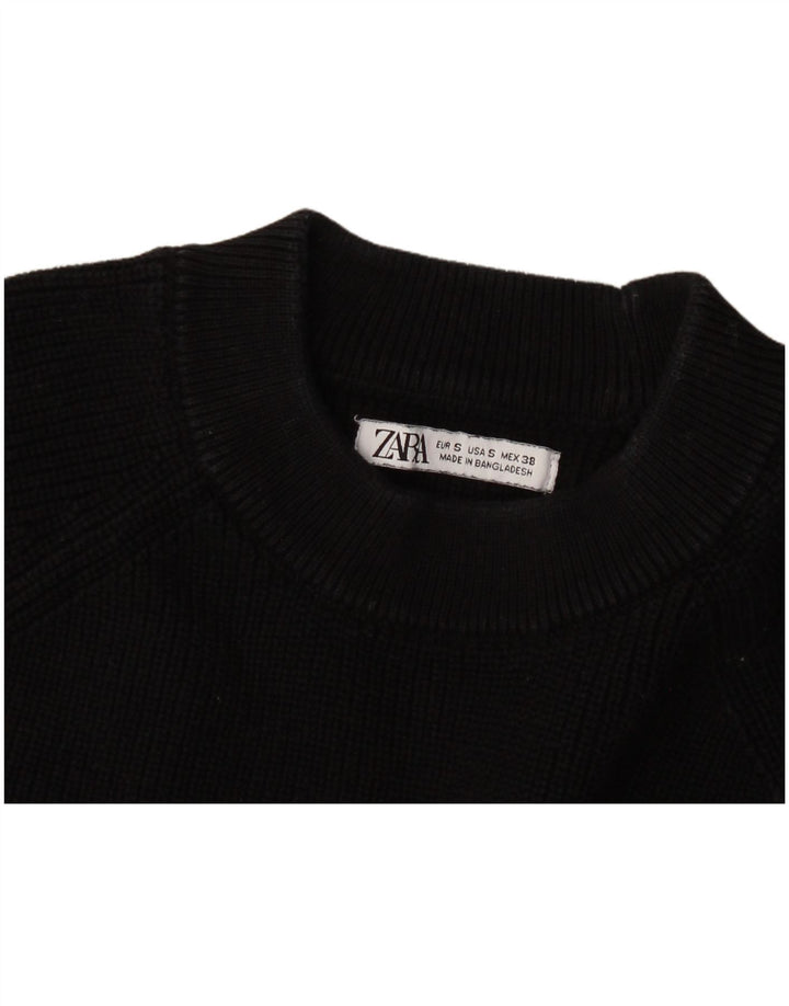 Zara Mens Crew Neck Jumper Sweater Small Black