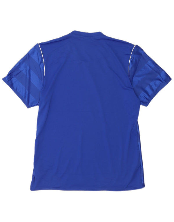 Adidas Mens Climalite T-Shirt Top Medium Blue Striped Polyester