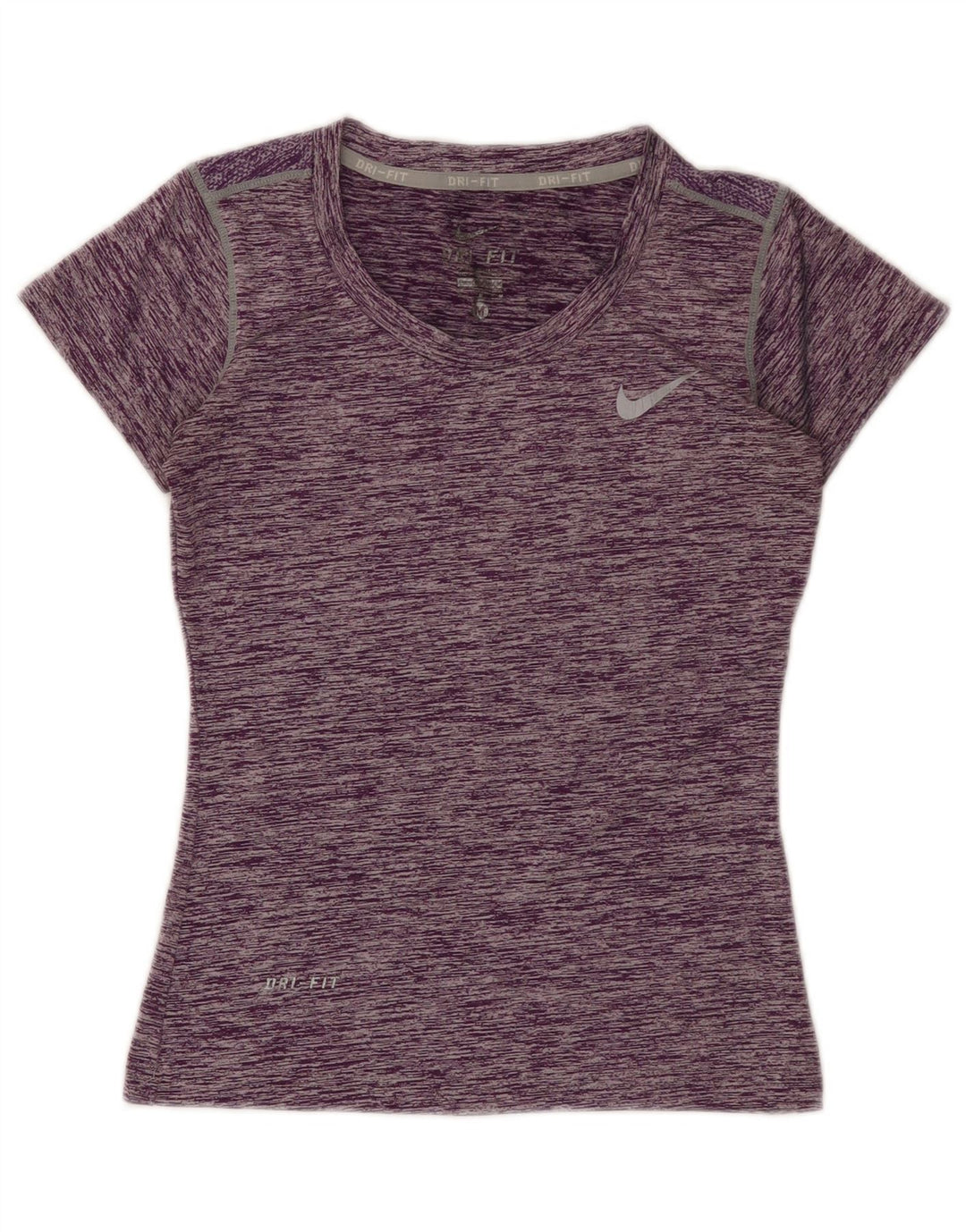 Nike Womens Dri Fit T-Shirt Top UK 12 Medium Purple Flecked Polyester