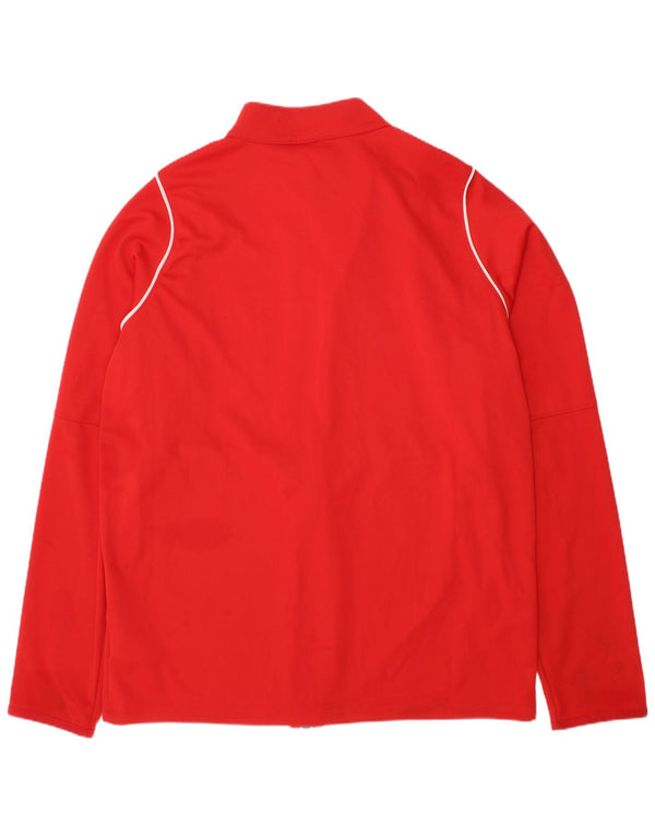 NIKE Boys Dri Fit Tracksuit Top Jacket 12-13 Years Large Red Polyester