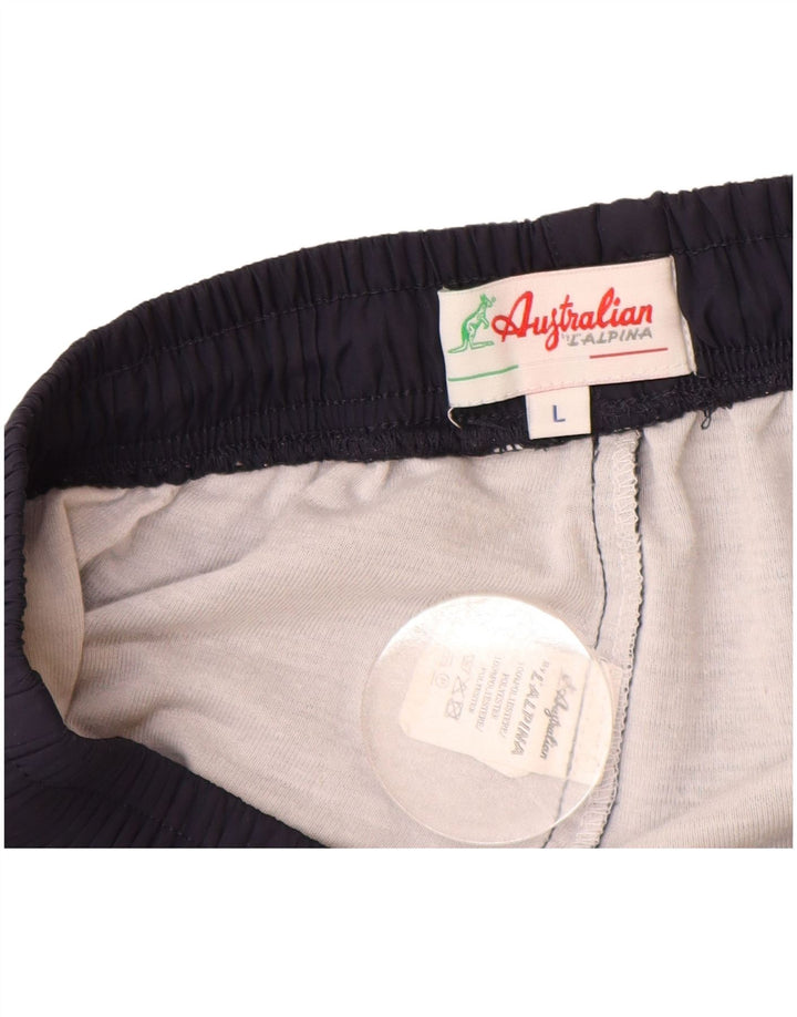AUSTRALIAN L'ALPINA Mens Tracksuit Trousers Large  Navy Blue Polyester