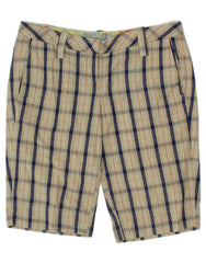 MURPHY & NYE Mens Chino Shorts W32 Medium Beige Check Cotton