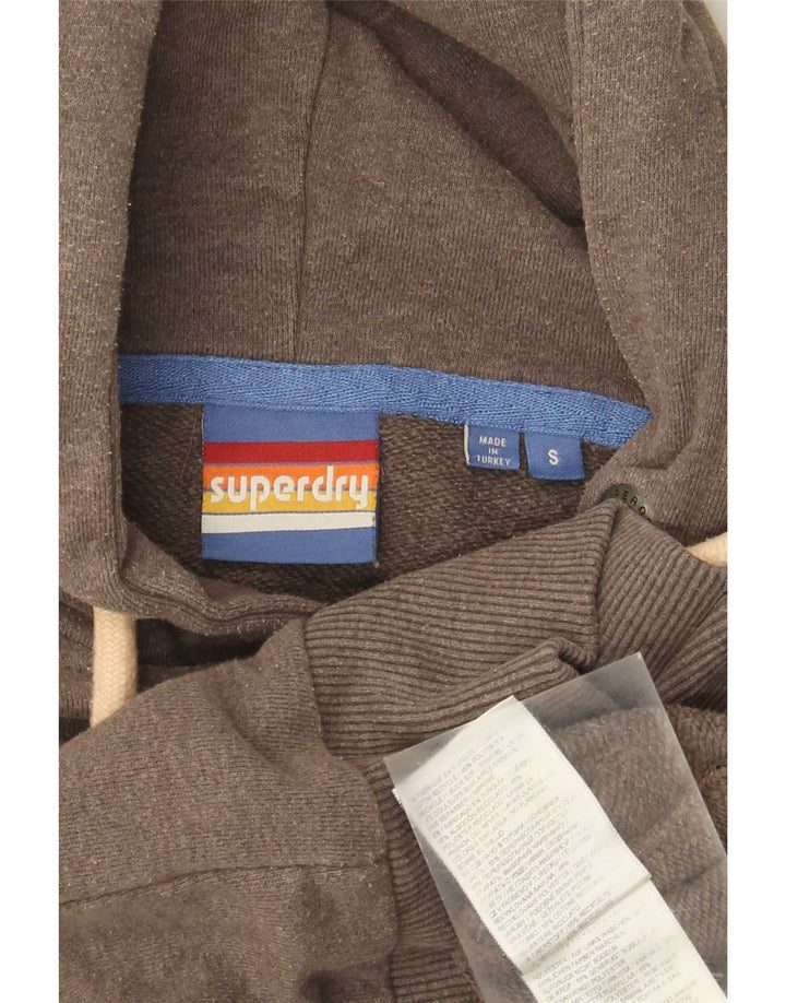 Superdry Mens Graphic Hoodie Jumper Small Brown Cotton