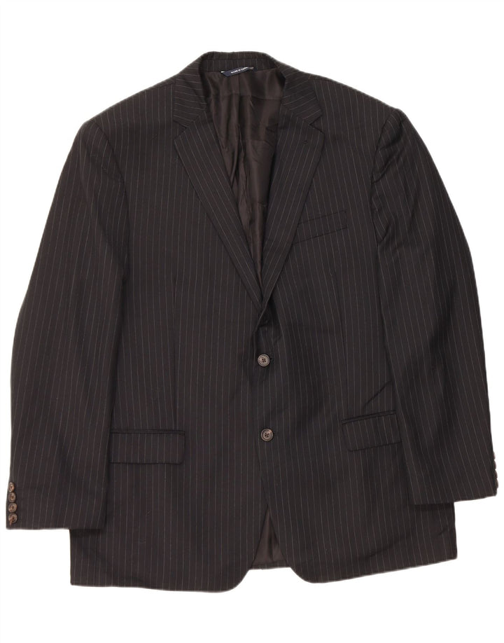 Ralph Lauren Mens 2 Button Blazer Jacket UK 40 Medium Black Pinstripe Wool