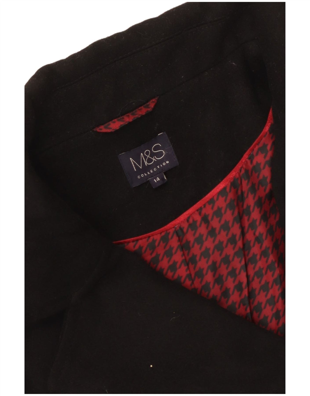 Marks & Spencer Womens Pea Coat UK 14 Large Black