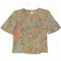 Clover Womens Short Sleeve 3 Button Blazer Jacket UK 12 Medium Green Floral
