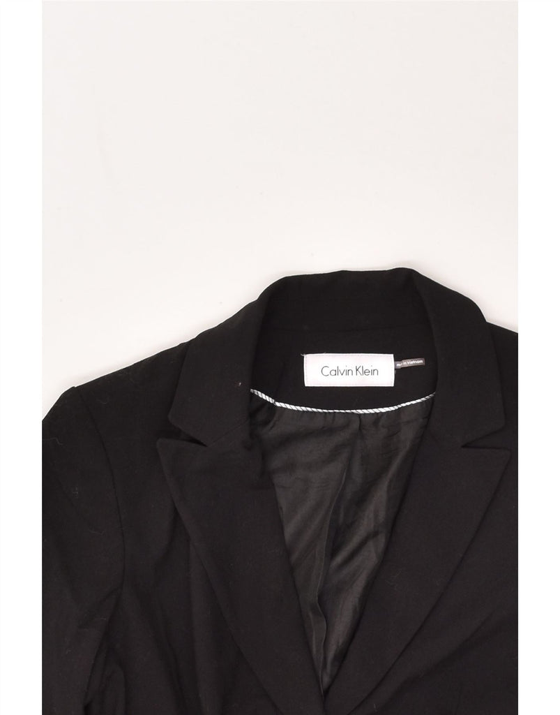 CALVIN KLEIN Womens 2 Button Blazer Jacket UK 12 Medium Black | Vintage Calvin Klein | Thrift | Second-Hand Calvin Klein | Used Clothing | Messina Hembry 