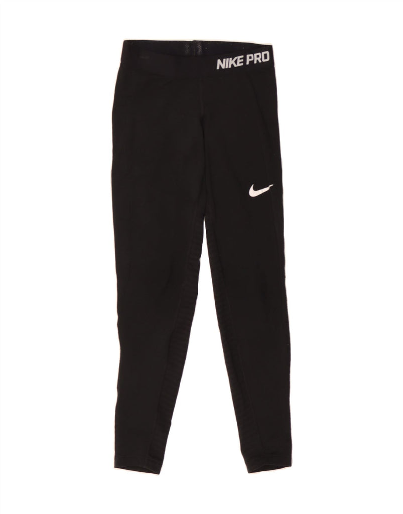 NIKE Womens Dri Fit Leggings UK 12 Medium  Black Polyester Vintage Nike and Second-Hand Nike from Messina Hembry 