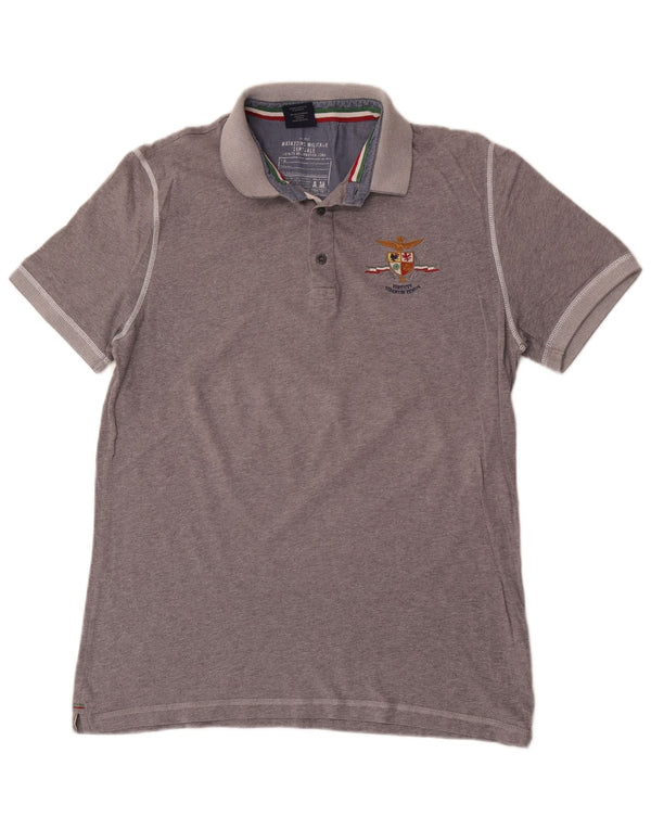 Aeronautica Militare Mens Polo Shirt XL Grey Cotton