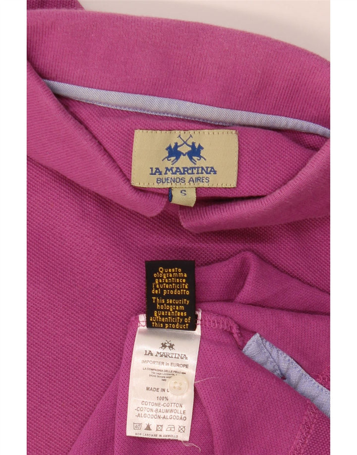La Martina Mens Polo Shirt Small Pink Cotton