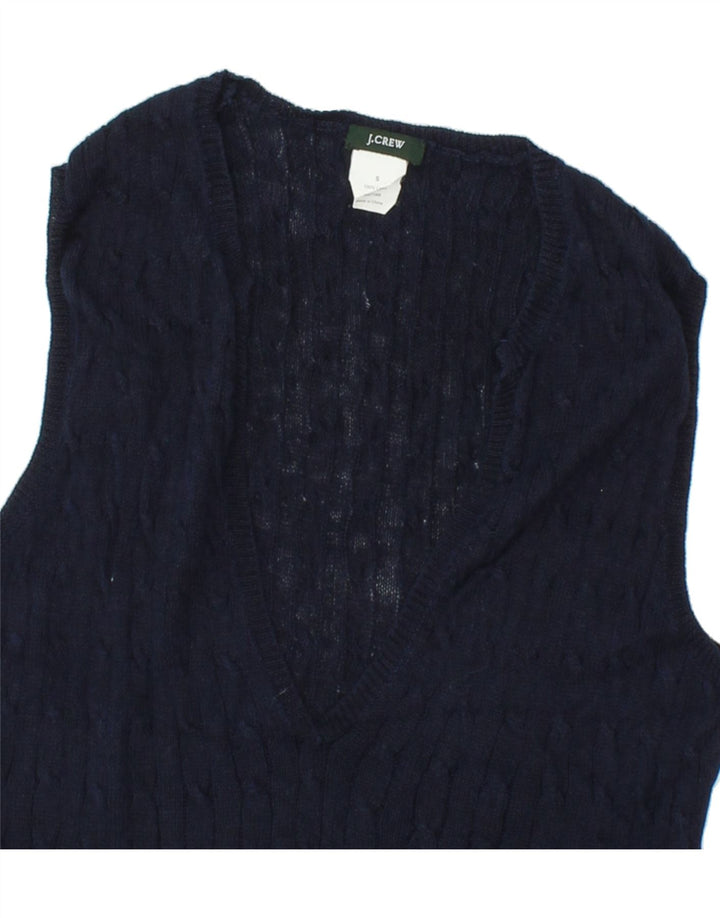 J. CREW Womens Vest Tank Top UK 8 Small Navy Blue Linen Vintage J. Crew and Second-Hand J. Crew from Messina Hembry 