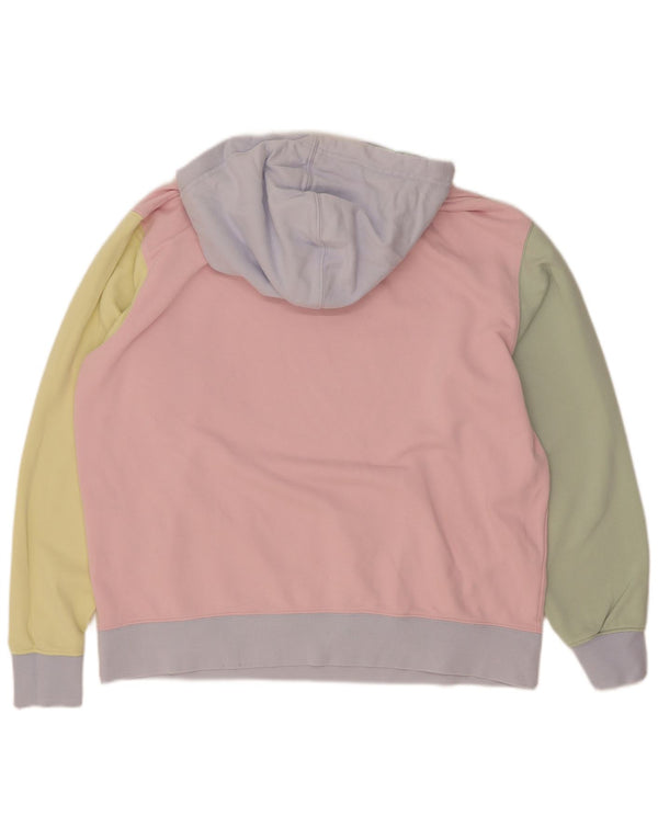 Nike Womens Oversized Hoodie Jumper UK 14 Medium Multicoloured Colourblock