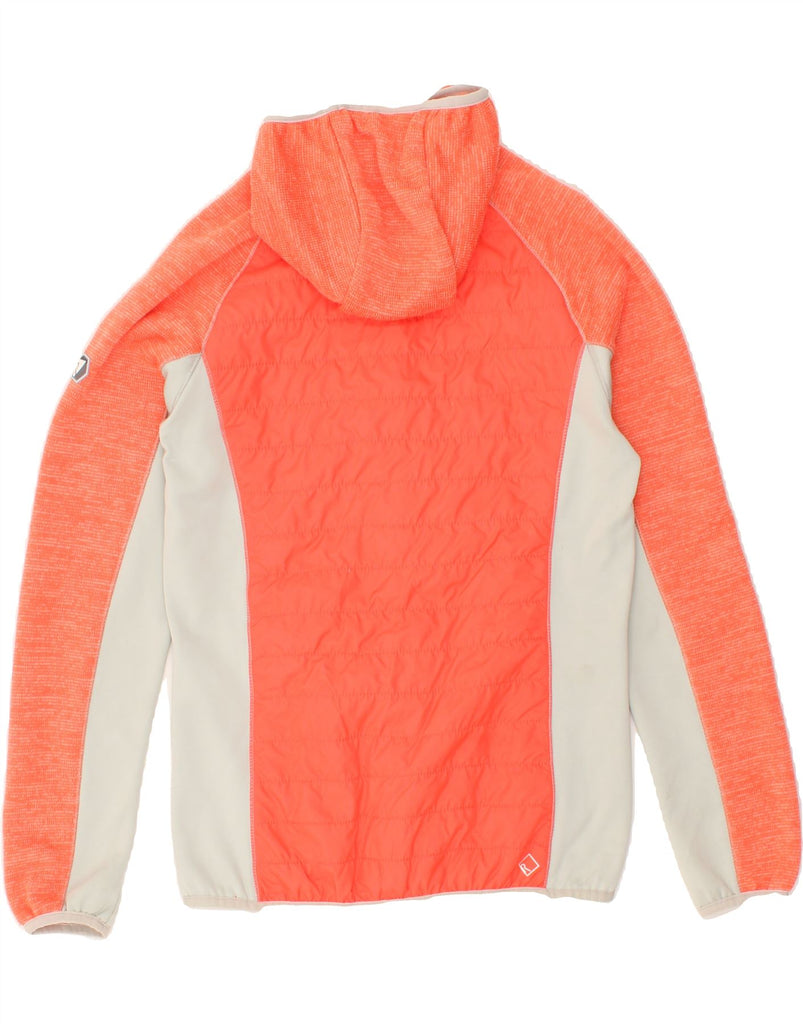 REGATTA Womens Hooded Tracksuit Top Jacket UK 10 Small  Orange Colourblock Vintage Regatta and Second-Hand Regatta from Messina Hembry 