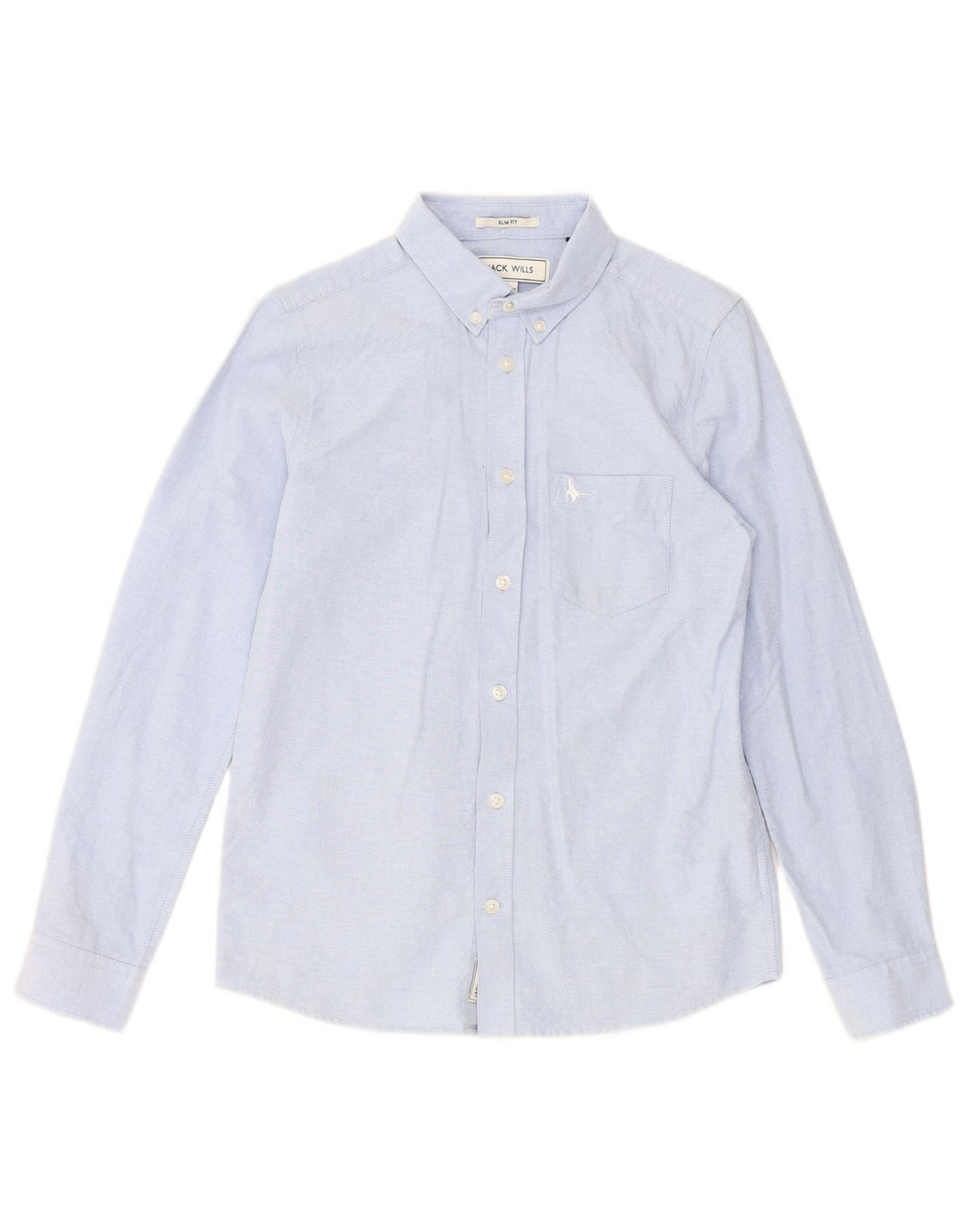 JACK WILLS Boys Slim Fit Shirt 12-13 Years Blue Cotton