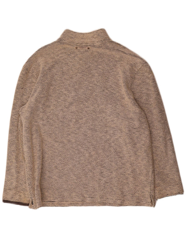Weird Fish Mens Zip Neck Sweatshirt Jumper 2XL Beige Cotton