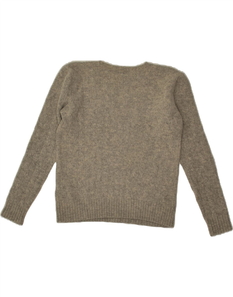 POLO RALPH LAUREN Womens Crop Boat Neck Jumper Sweater UK 12 Medium Grey | Vintage Polo Ralph Lauren | Thrift | Second-Hand Polo Ralph Lauren | Used Clothing | Messina Hembry 