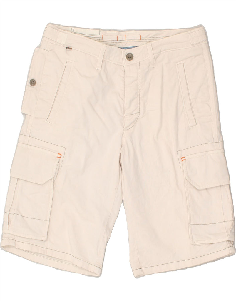 DEKKER Mens Cargo Shorts W32 Medium White Cotton | Vintage Dekker | Thrift | Second-Hand Dekker | Used Clothing | Messina Hembry 