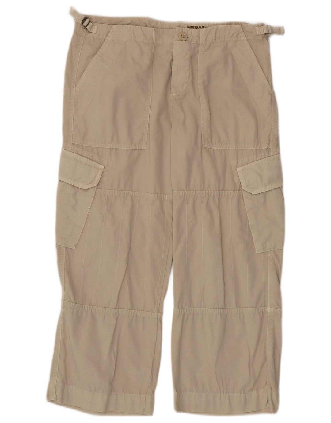 Gas Womens Cargo Cropped Trousers W29 L23 White Cotton