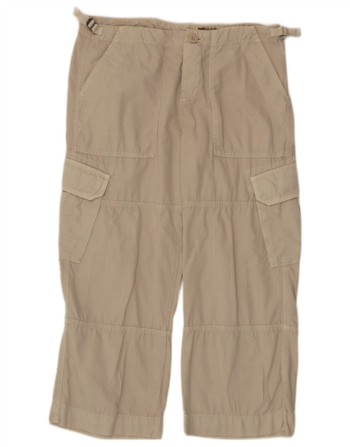 Gas Womens Cargo Cropped Trousers W29 L23 White Cotton