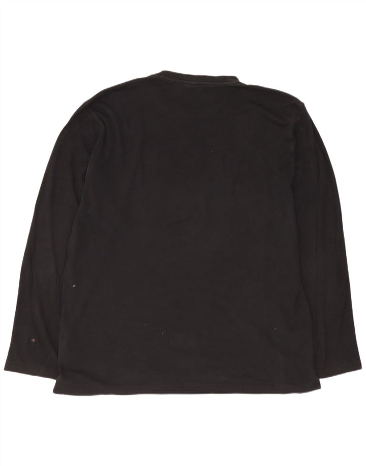 HUGO BOSS Mens Top Long Sleeve XL Black Cotton