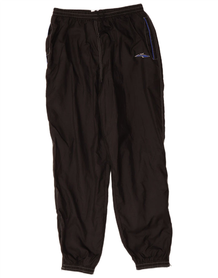 VINTAGE Mens Tracksuit Trousers Joggers Large  Black Polyester