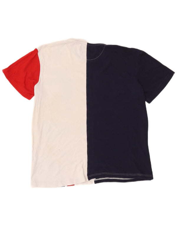 Fila Mens Graphic T-Shirt Top Medium White Colourblock Cotton
