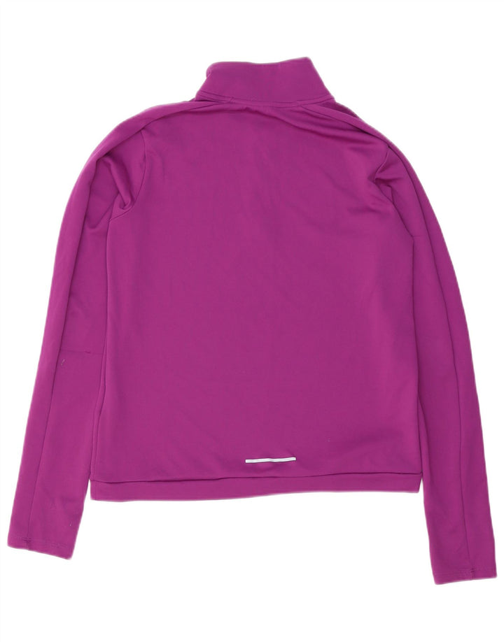 Nike Womens Dri Fit Zip Neck Pullover Tracksuit Top UK 10 Small Purple
