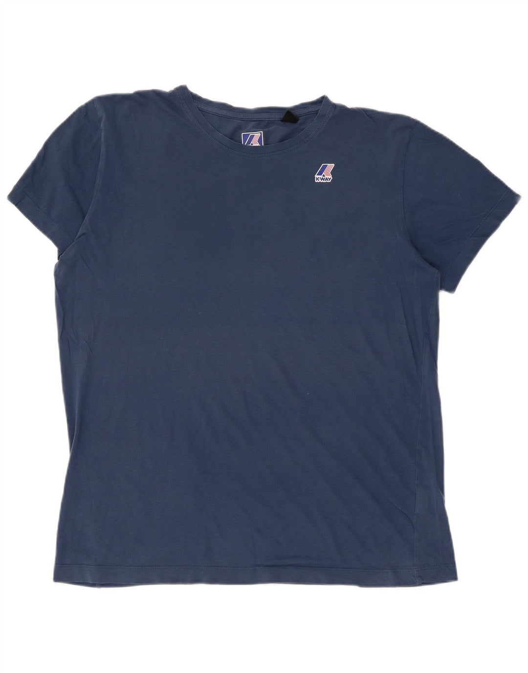 K-WAY Mens T-Shirt Top Large Blue Cotton