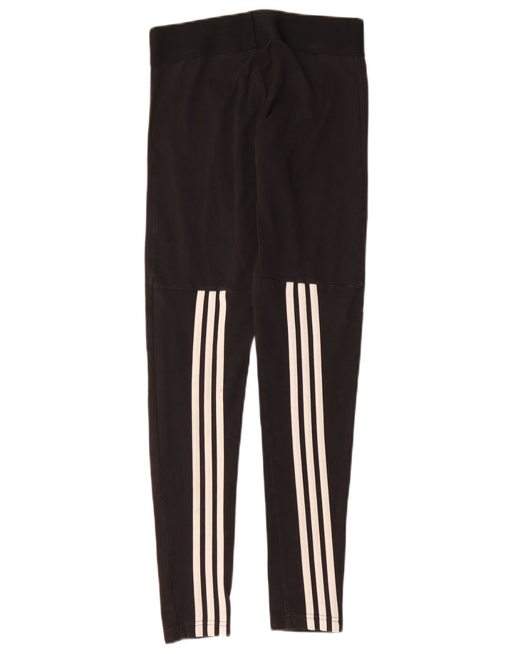 ADIDAS Womens Leggings UK 8/10 Small  Black Cotton