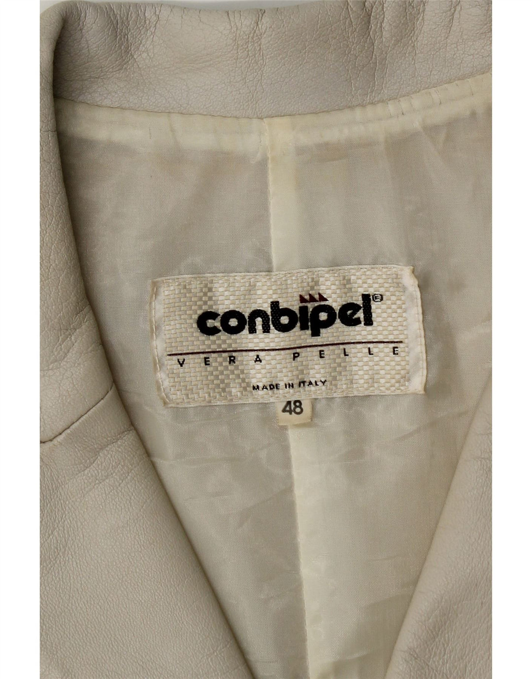 Conbipel Womens 4 Button Leather Blazer Jacket IT 48 XL Grey Leather