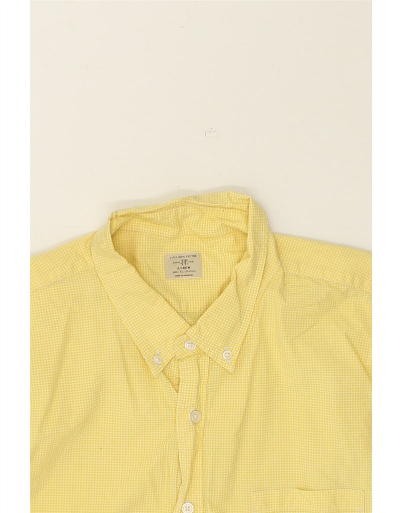 J. CREW Mens Shirt Size 17 17 1/2 XL Yellow Gingham Cotton | Vintage J. Crew | Thrift | Second-Hand J. Crew | Used Clothing | Messina Hembry 