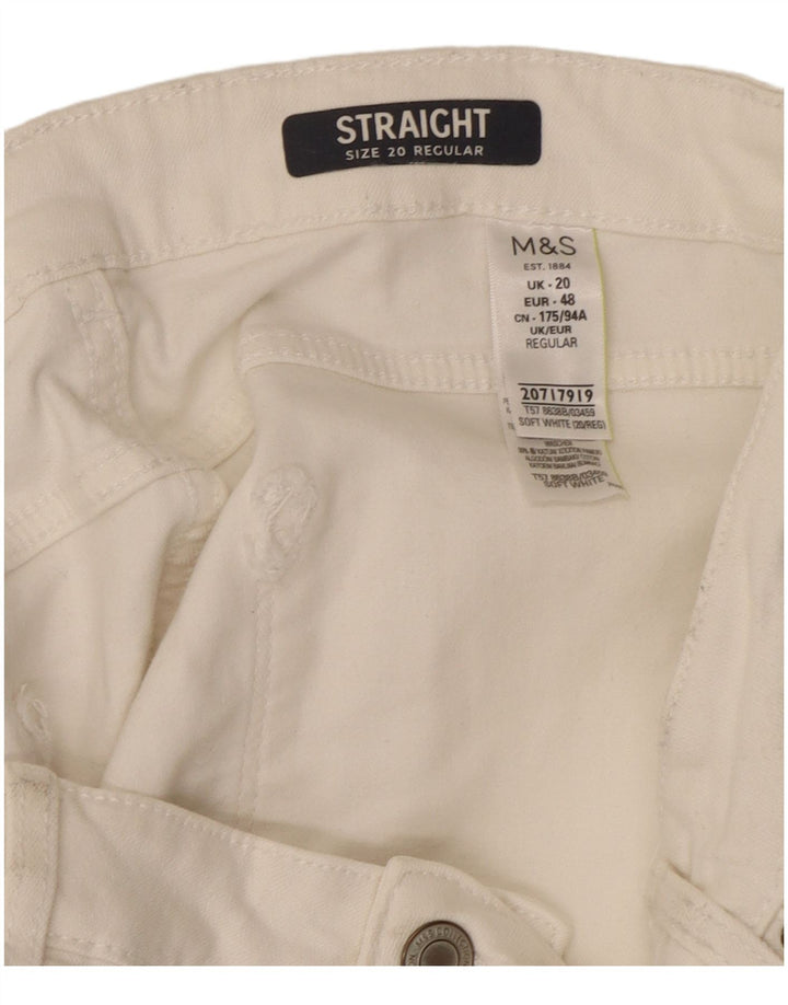 Marks & Spencer Womens Regular Straight Jeans UK 20 2XL W40 L29 White